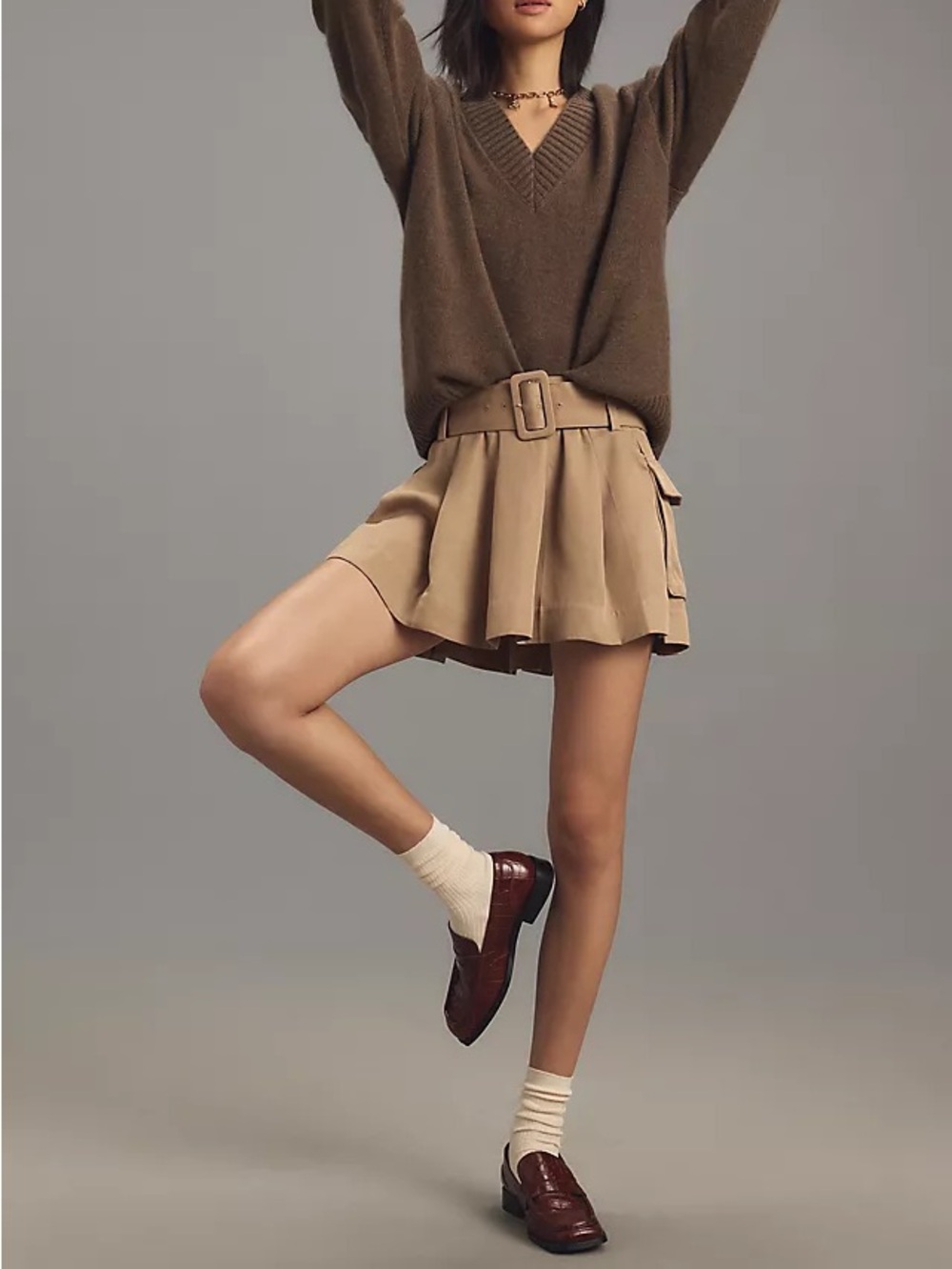 Reformation Brinley Belted Skirt